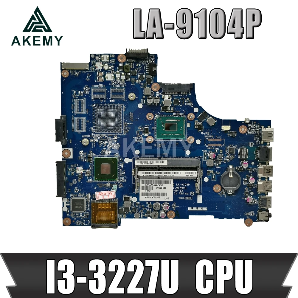 Akemy CN 00FTK8 материнская плата для ноутбука DELL Inspiron 15R 5521 3521 I3 3227U VAW00 LA 9104P 9101P