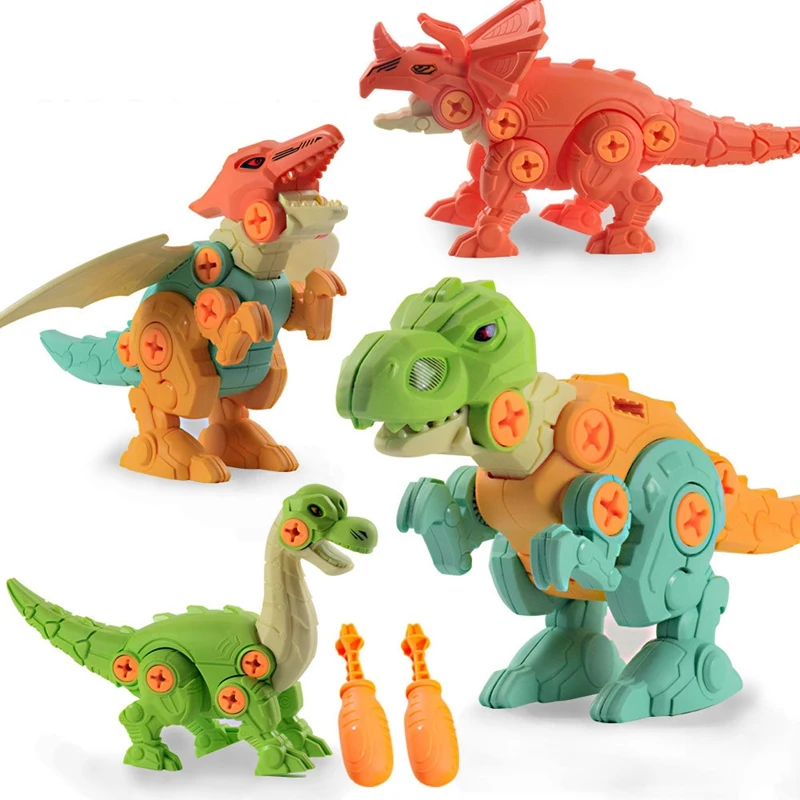 

4PCS Kids Dinosaur Toys Take Apart Dinosaurs with Tools DIY Construction Set STEM Gift for Age 3 4 5 6 7 Year Old Kid