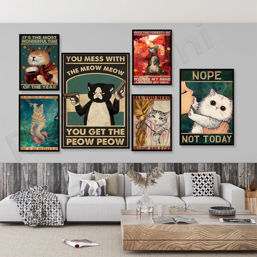 Все что вам нужно-постеры для любви и кошек постеры настенные украшения логотипы