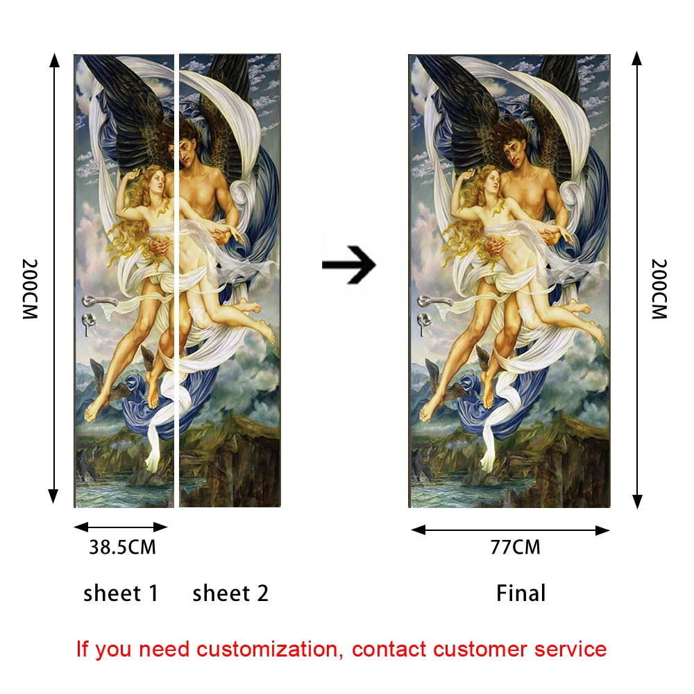 

Fairy Tales Fly Men And Women DIY Door Wall Stickers Home Decor Living Room Porch Art Mural Self-adhesive Removable Wall Poster