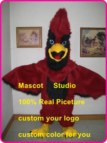 Костюм-талисман кардинала красного цвета аниме косплей комплект мультяшная