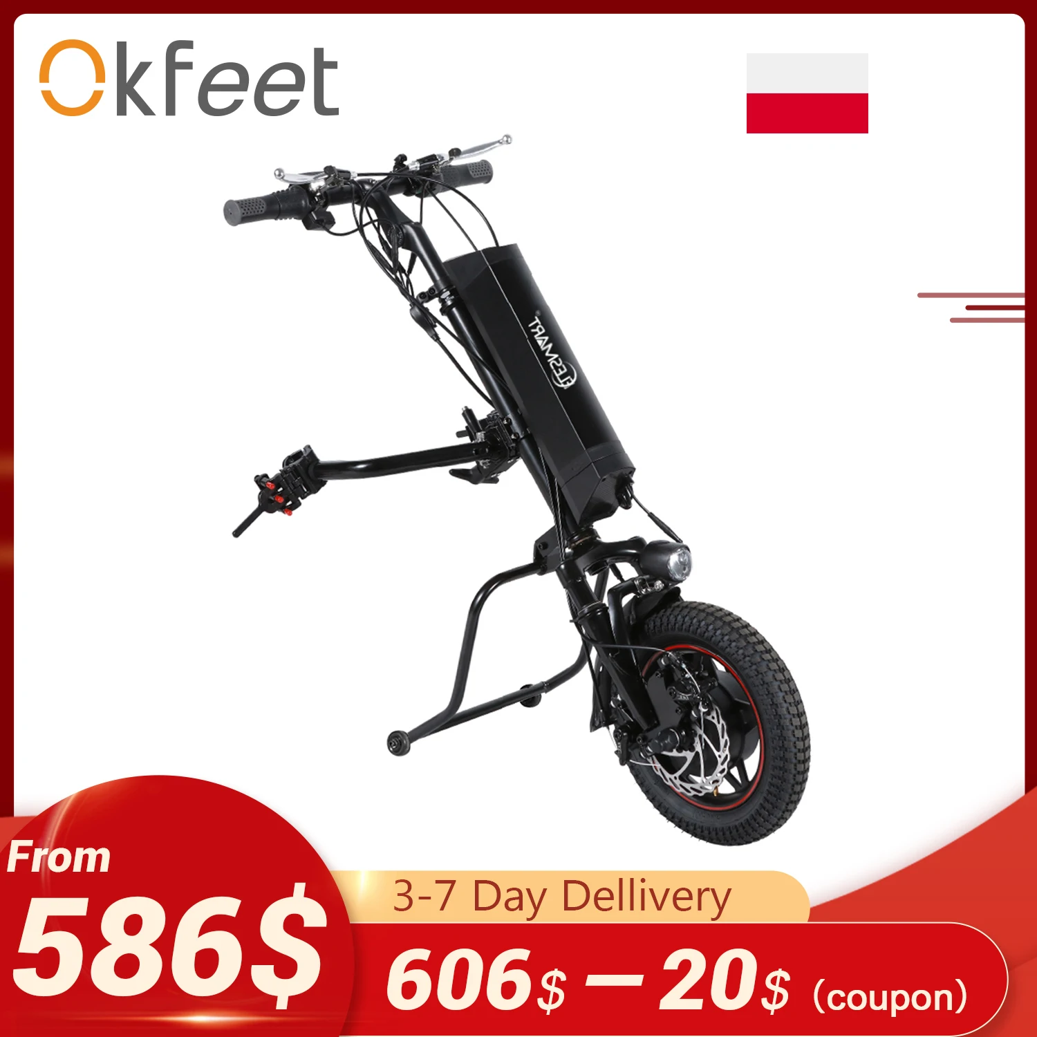 

Electric Wheelchair Conversion Kit Tractor KT LCD Display 36V 8Ah Battery 350W Handcycle Electric Motor Wheel for Wheelchair