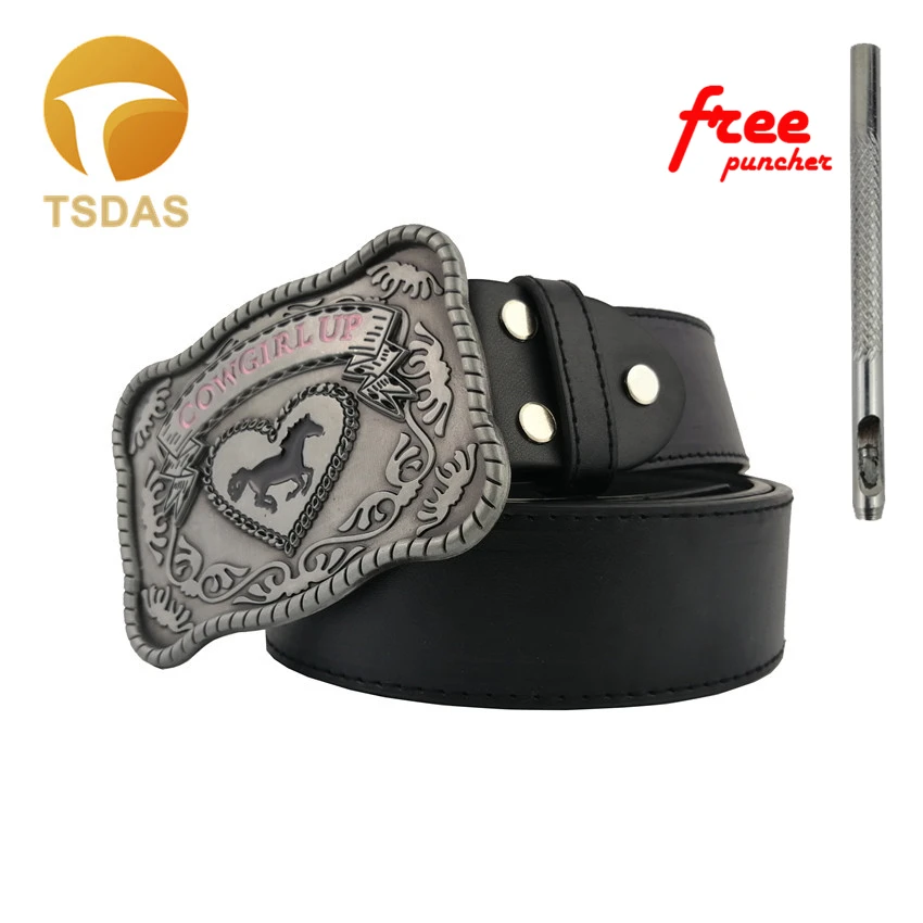 Пряжка для ремня ковбойская с серебристой отделкой металлическая пряжка лошадью