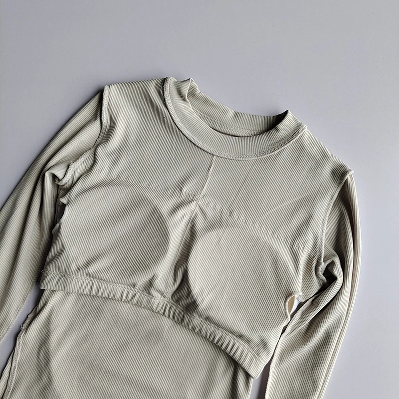 Yoga Shirts Long Sleeve Seamless Women Fitness Crop Top Workout Tops Running T-shirts Blouse Bra Gym Clothing Sportswear