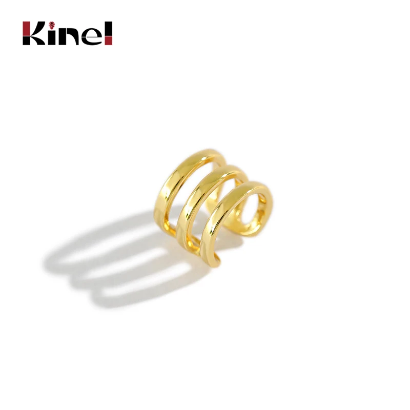 

Kinel 2020 New 18K Gold 925 Sterling Silver Ear Clip on Earring Without Piercing Chic Earcuff No Hole Ear Clip Earrings Jewelry