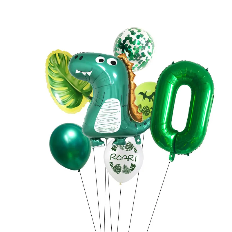 Новый динозавр день рождения вечерние украшения воздушный шар 32 дюймов зеленый