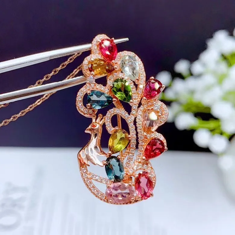 

Bohemia Cute Phoenix Peacock Pendant Necklace Luxury Rose Gold Color Colorful Zircon Crystal Choker Short Chain Party Jewelry