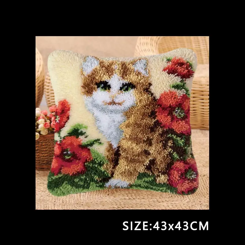 Light Grey Borduurpakket Kussen вышивка посылка Подушка Klink Haak Kleed Bloemen защелка крюк наборы Diy Smyrna Knooppakket Сделай Сам AA - Цвет: Light Grey