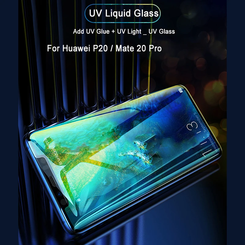3D УФ-пленка из жидкого стекла для Huawei P40 P30 Pro Mate 30pr полное клейкое стекло 20 Lite