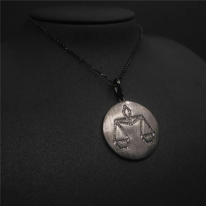 

s925 sterling silver november new black constellation necklace, light luxury niche, high sense twelve constellation pendanRings