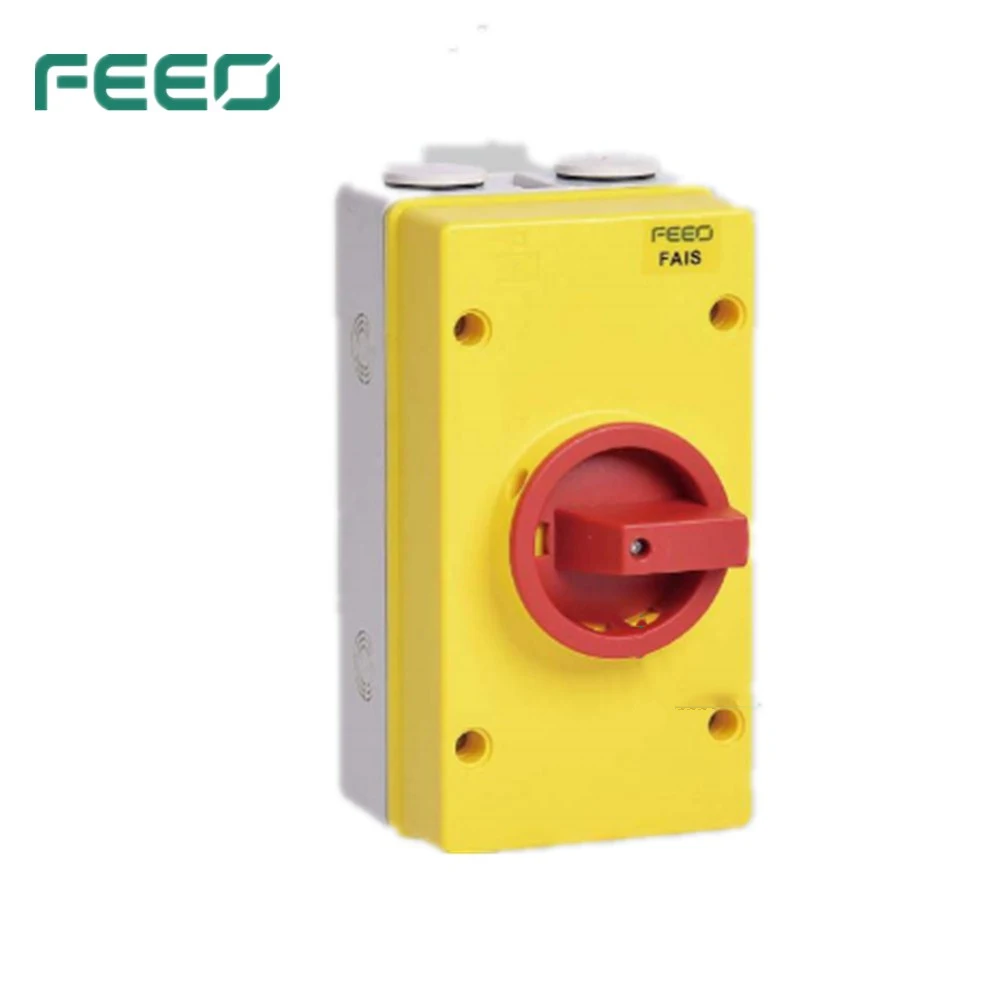 FEEO Wasserdichte Isolator Schalter 3 Phase 32A Hohe Pass Rate AC Iaolator Schalter AC Power Wasserdichte Dreh Schalter IP66
