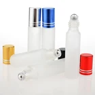 Стеклянный флакон со стальным шариком, 5 мл, можно наполнить парфюмом, эфирным маслом, алюминиевая крышка, прозрачная пустая шариковая бутылка, 1 шт.