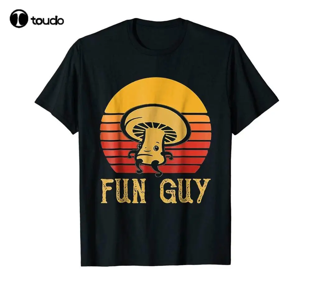 

Fun Guy Mushroom Retro Vintage Sunset Black T-Shirt