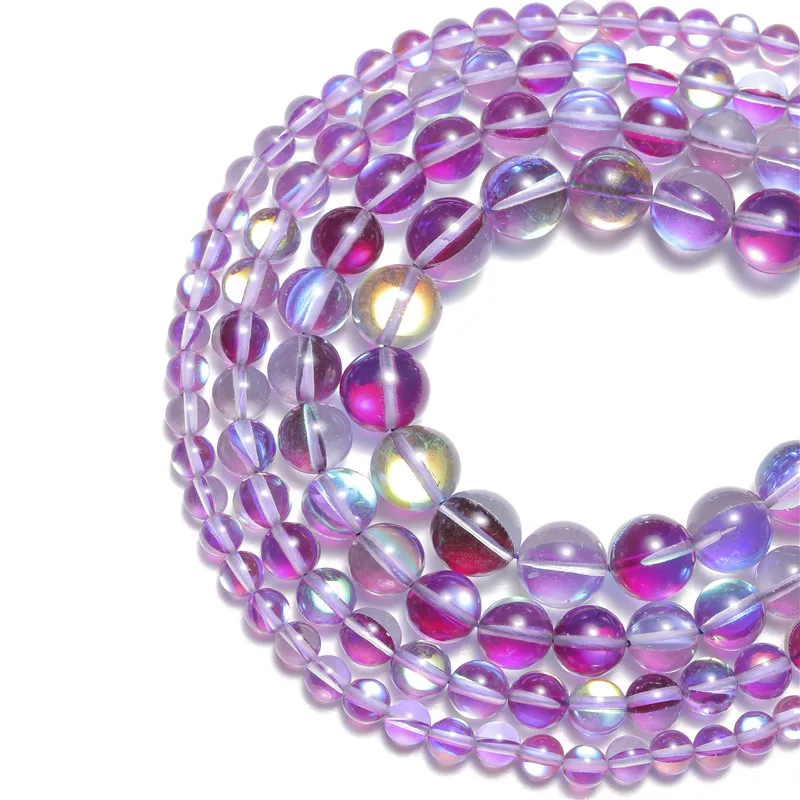 Оптовая продажа фиолетовый прозрачный Австрийский Кристалл Камень Круглые
