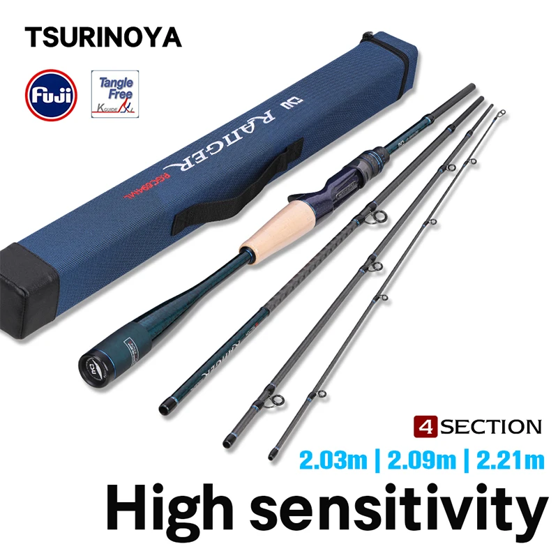 

New Arrival TSURINOYA RANGER Spinning Casting Fishing Rod 2.03m 2.09m 2.21m Power L ML Lure WT 5-15g Portable Fishing Rods