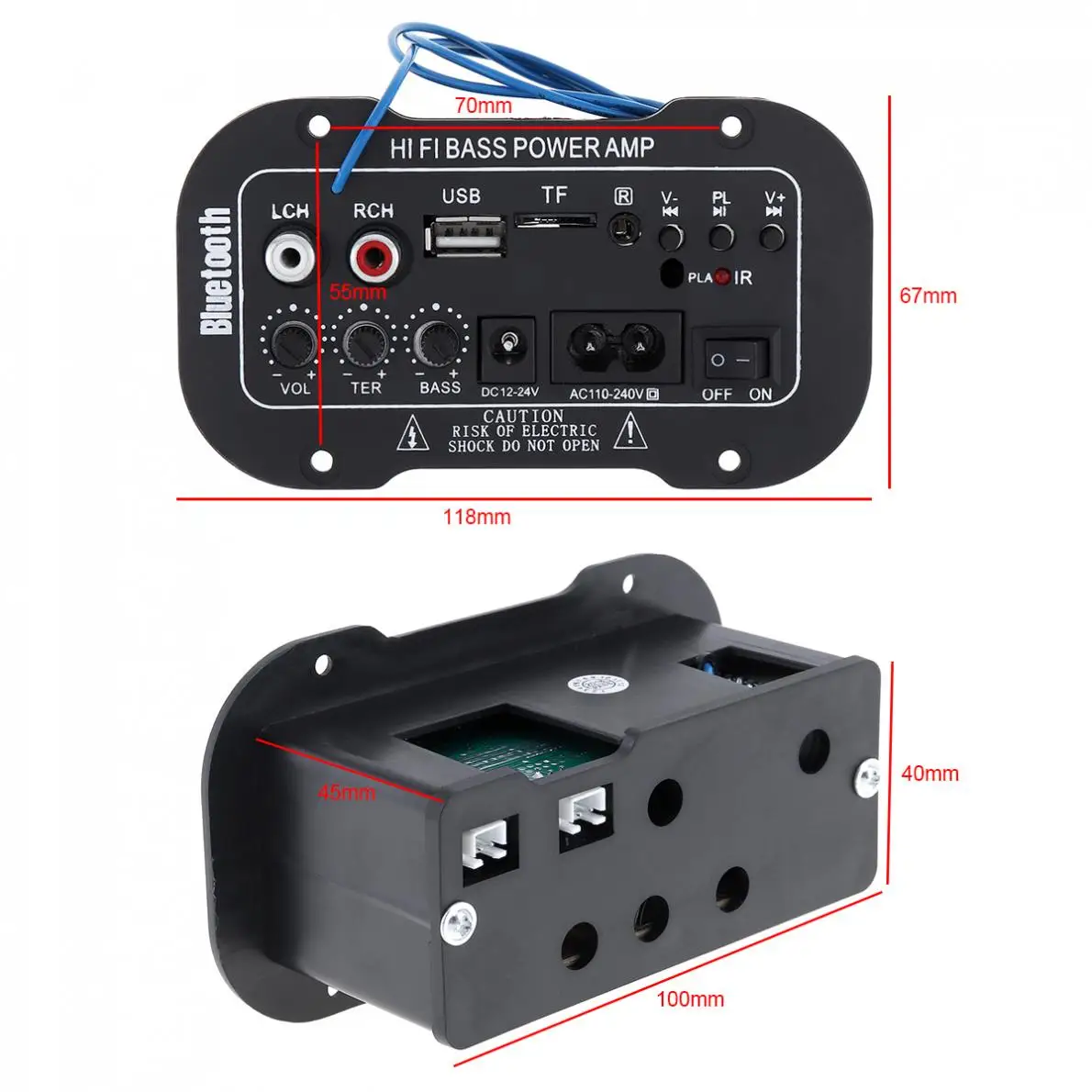 Hi-Fi Bluetooth автомобильный аудио усилитель мощности 5 дюймов 25 Вт FM стерео радио