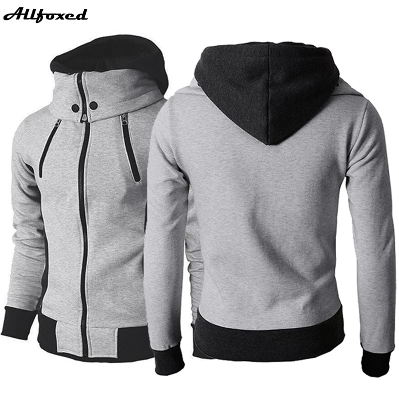 

Men's Coats Men Jacket Zip Up Bomber Jackets Scarf Collar Hoodies Casual Fleece Male Hooded Outwear Slim Fit Hoody Autumn Winter