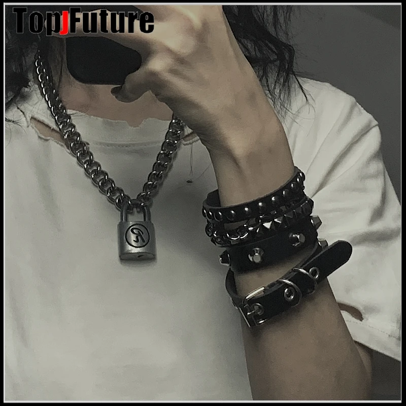 Браслет с пряжкой в стиле хип-хоп готическом для косплея Харадзюку женские и