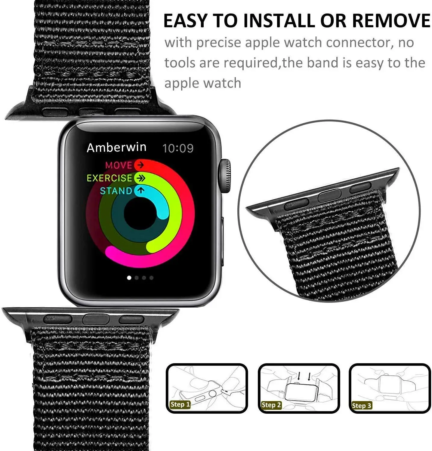 Тканые нейлоновые часы для apple Watch band 4 44 мм 40 (iwatch 5) watch 3 2 1 ремешок 42 38 дышащие