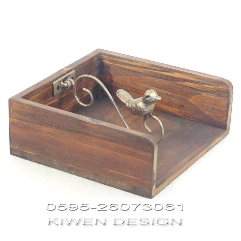 Деревянная квадратная коробка для салфеток с животными милый держатель поднос