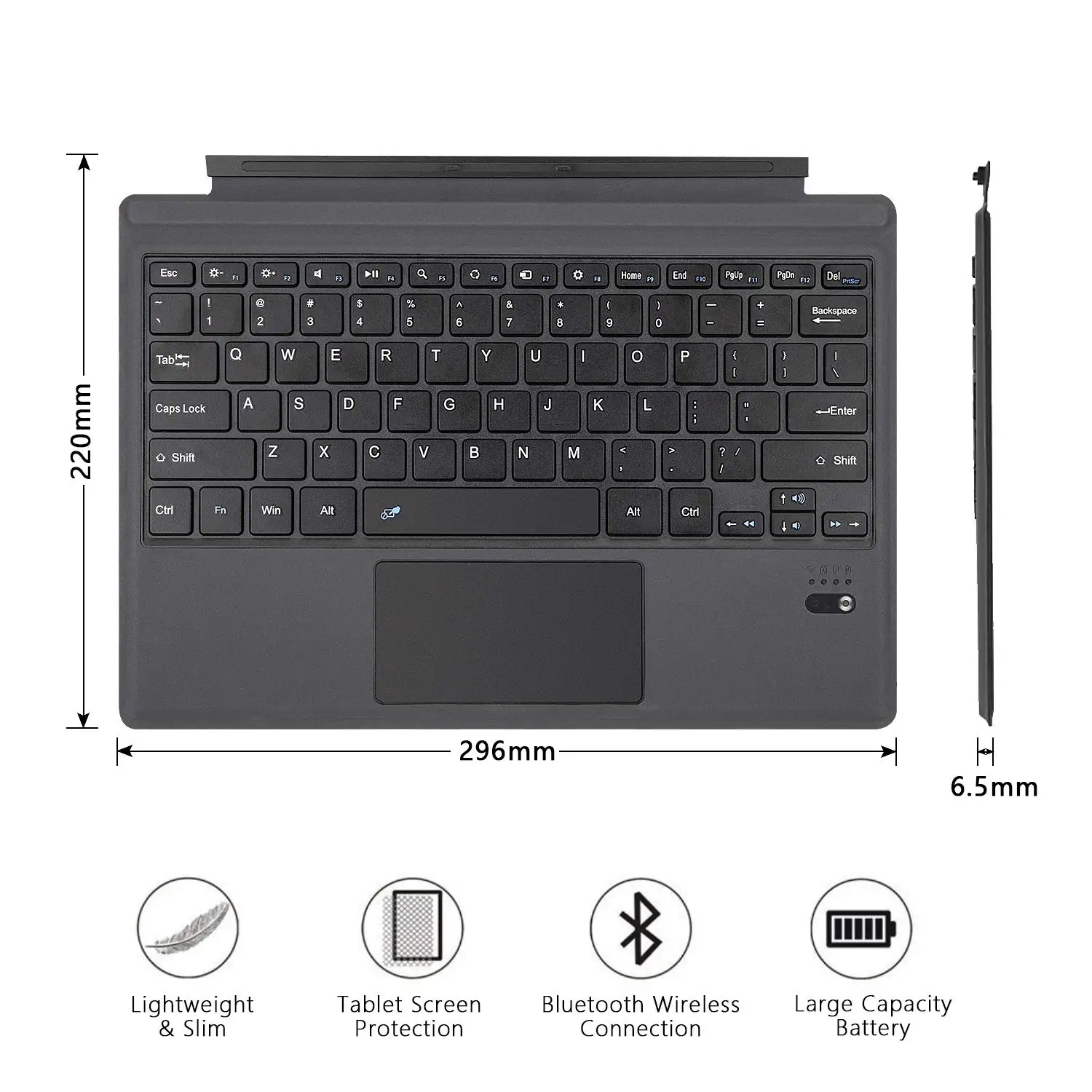 Беспроводная bluetooth-клавиатура с подсветкой для microsoft Surface Pro 6 Pro 5 Pro 4 Pro 3 bluetooth-клавиатура для поверхности Fro