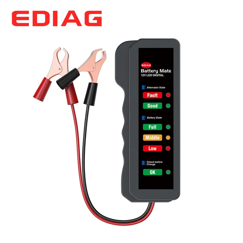 EDIAG Батарея тестер BM310 12V Медь Кабельный Зажим Автомобильный цифровой 6