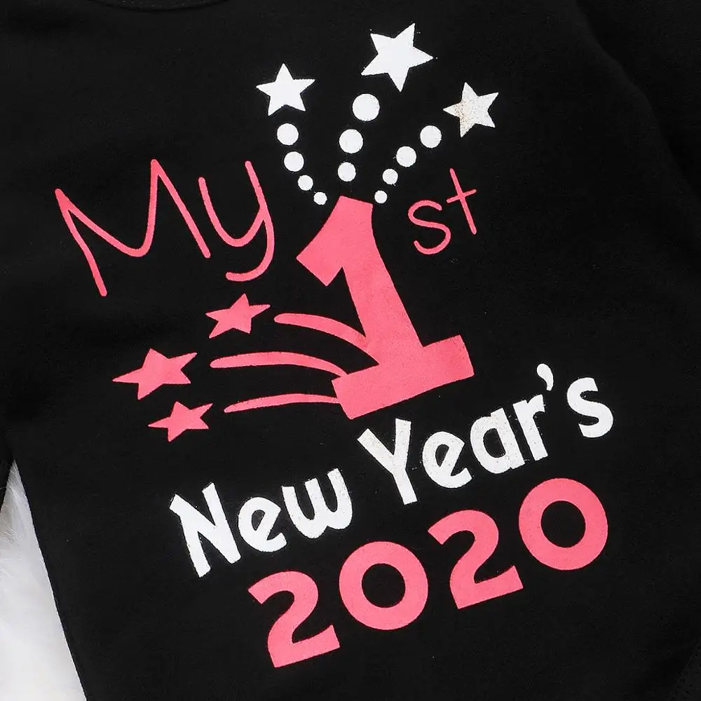 PatPat 2020 летний комплект из 3 предметов для малышей мой первый новый год боди юбка