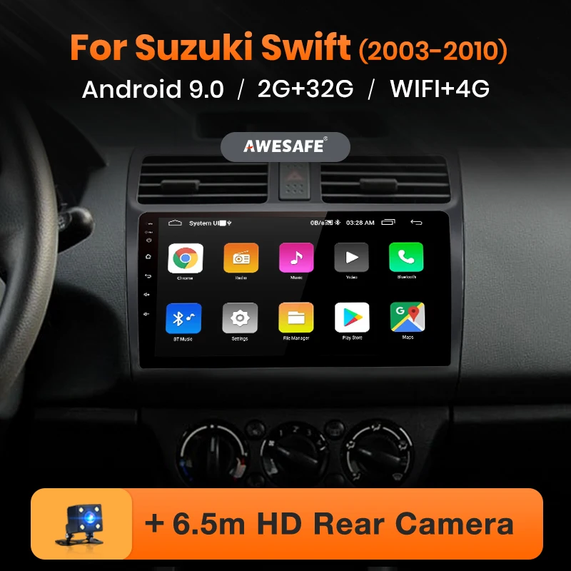 AWESAFE для SUZUKI SWIFT 2003 2004 2005 2006 2010 автомобильный Радио мультимедийный видео плеер GPS No