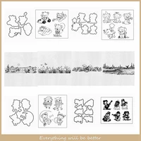 metal cutting dies combine clear silicone stamps make card mix cute animals winter bear owl elephant puppy flower snowman desert