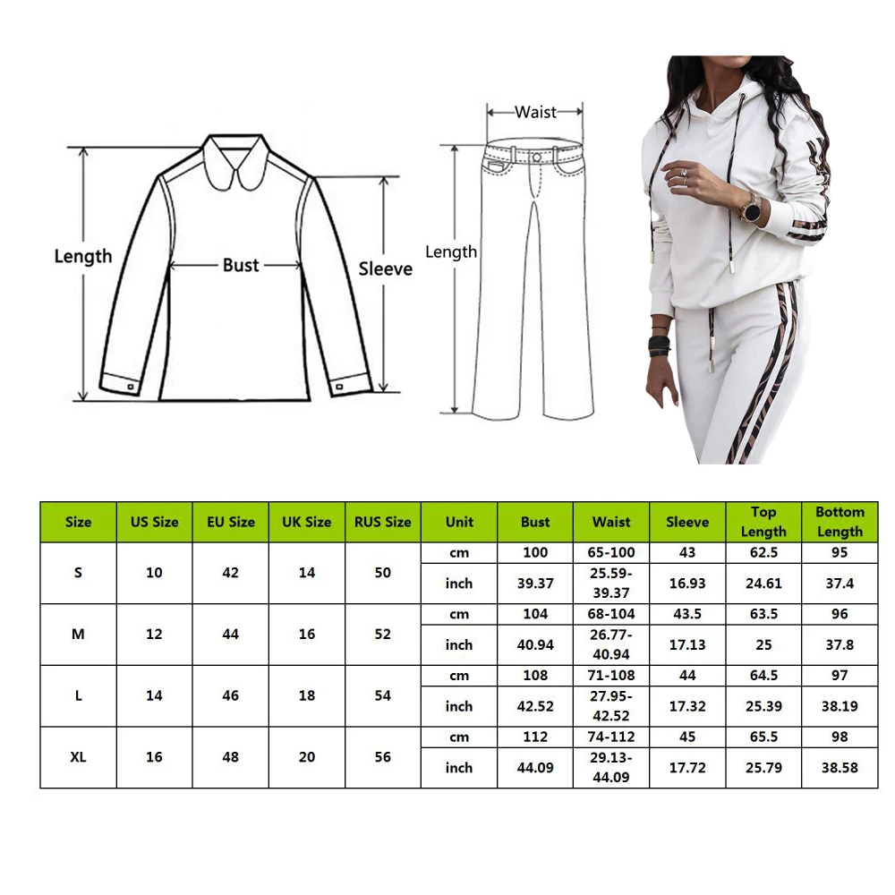 

Women Fashion Hooded Long Sleeve Sweater Casual Pants Sports Suit Striped Drawstring Design Hooded Top & Casual Pant Sets