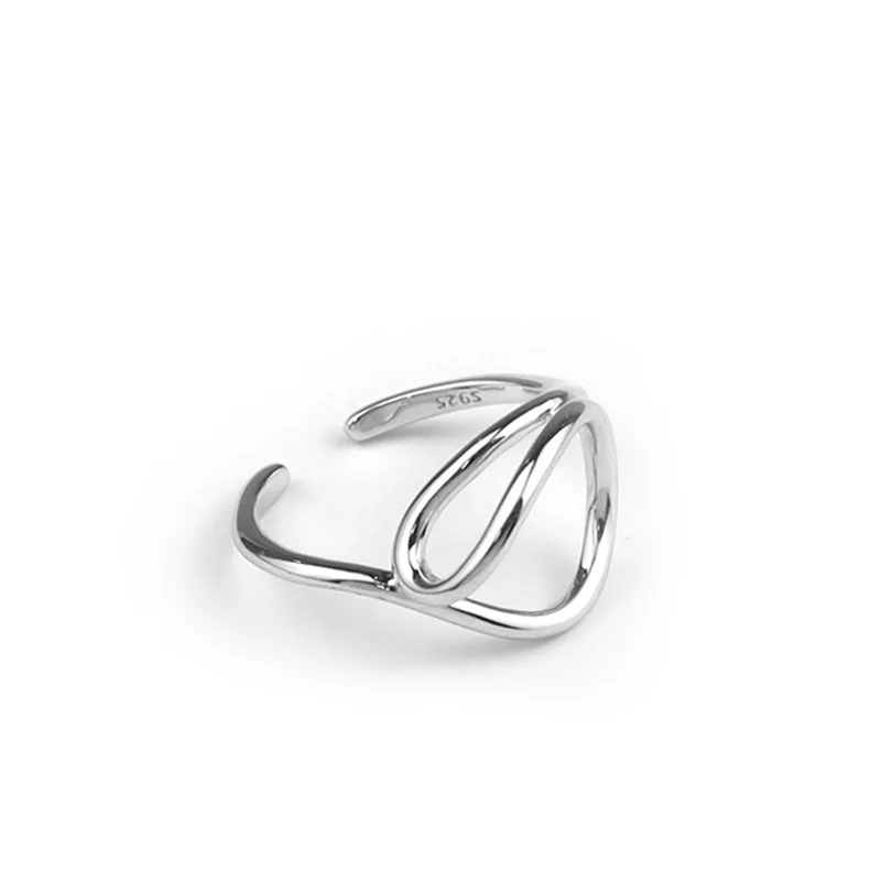 

MrZMsZ Gold Silver Color Creative Lines Rings For Women Vintage Open Rings Adjustable 2021 Trendy Jewelry Fashion Birthday Gift