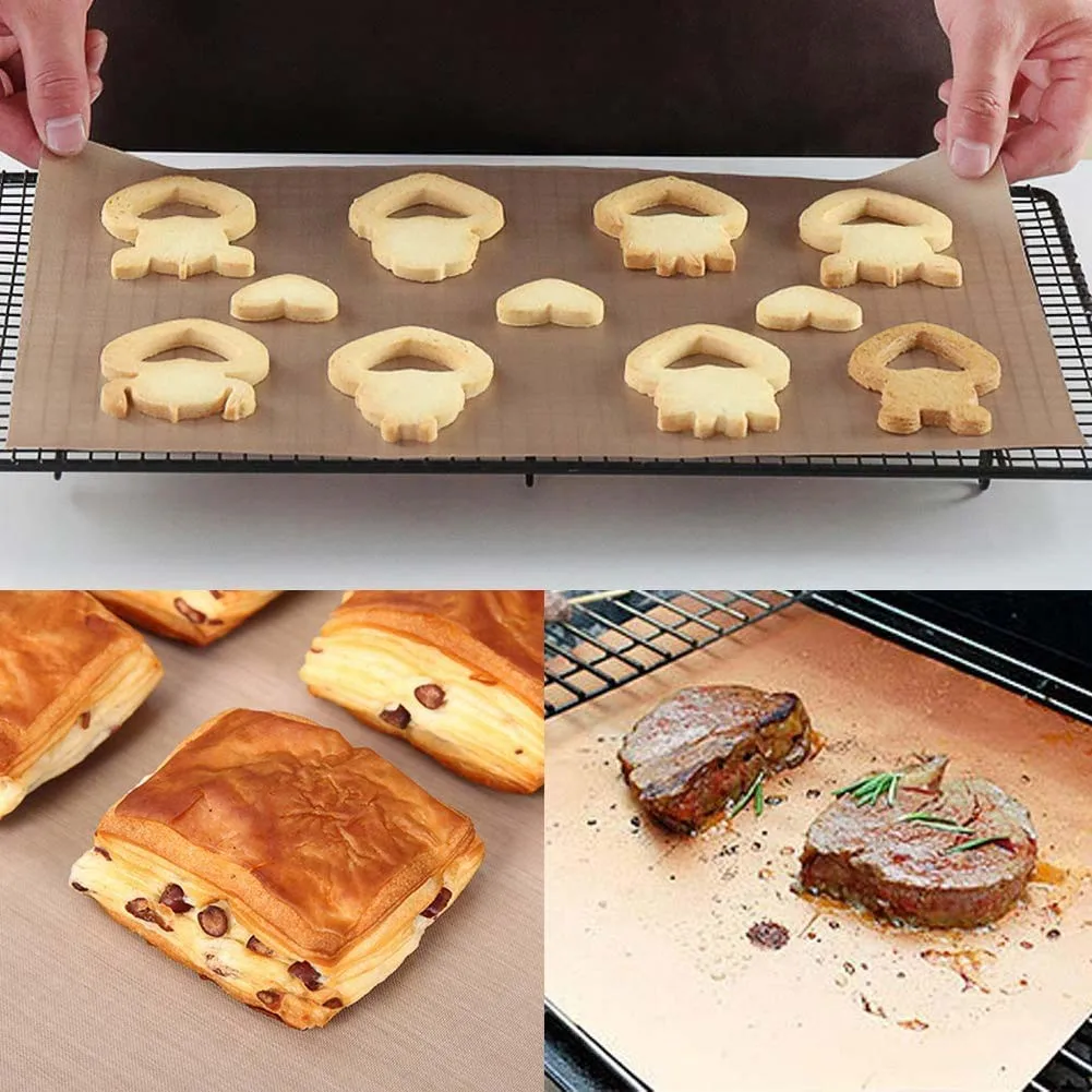 4* Grill Mats Baking Mat Sheet Resuable Resistant Oven Liner Oil-proof Paper Kitchen BBQ Tools 40x30cm |