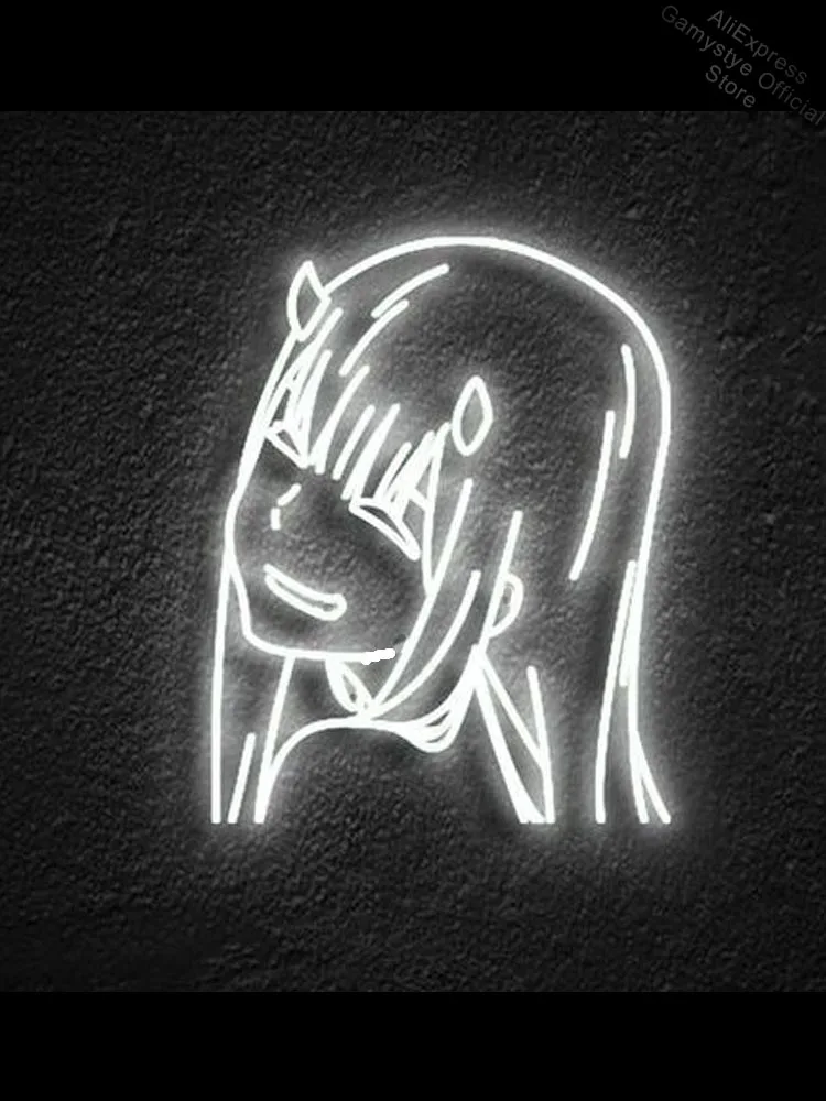 Неоновые лампочки вывеска для девушки поворот головы ручная работа настоящие