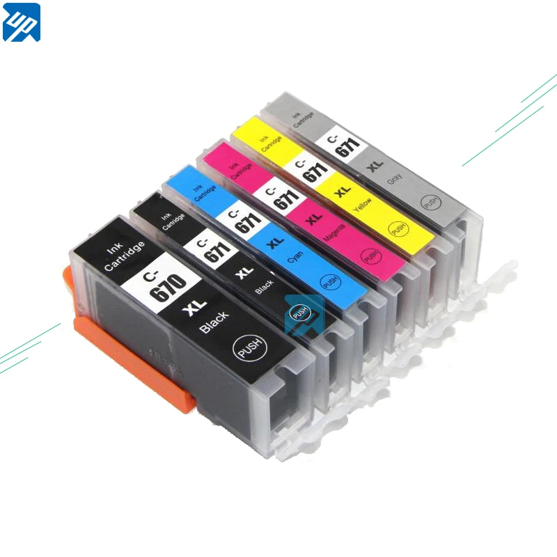 6 шт PGI 670 CLI 671 картриджи с чернилами для принтера canon PIXMA MG7760 MG7765 MG7766 TS9060 принтер PGI670