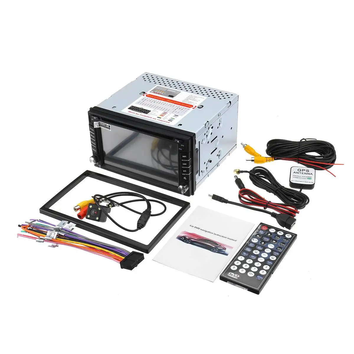 6,2 дюймов двойной 2DIN автомобильный стерео dvd-плеер bluetooth gps навигация HD USB ТВ камера TFT пульт дистанционного управления