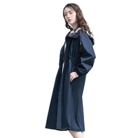 long waterproof raincoat polyester fashion thick overall women bicycle raincoat hiking outdoor poncho hombre rain tools dm50r