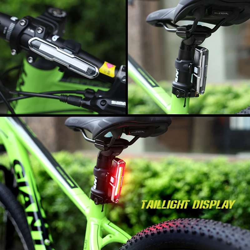 

Bike Tail Light USB Rechargeable Bicycle Taillight LED Rear Light 5 Mode Headlights Red Blue for Cycling Safety Flashlight