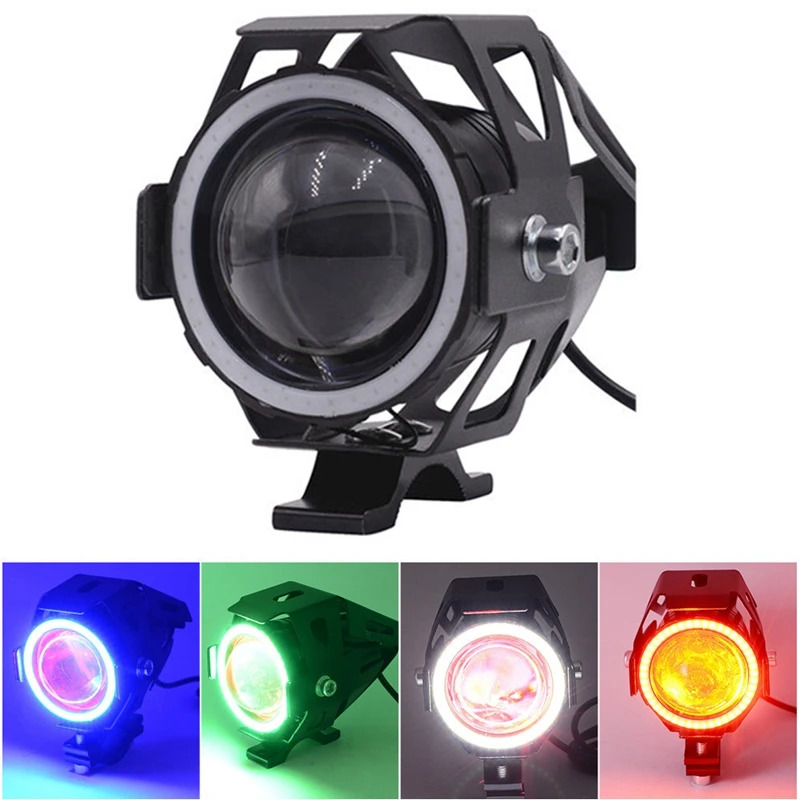 

2 светодиодный мотоцикл Ангельские глазки головной светильник точечные светильник с DRL светильник s вспомогательный яркий светодиодный вел...