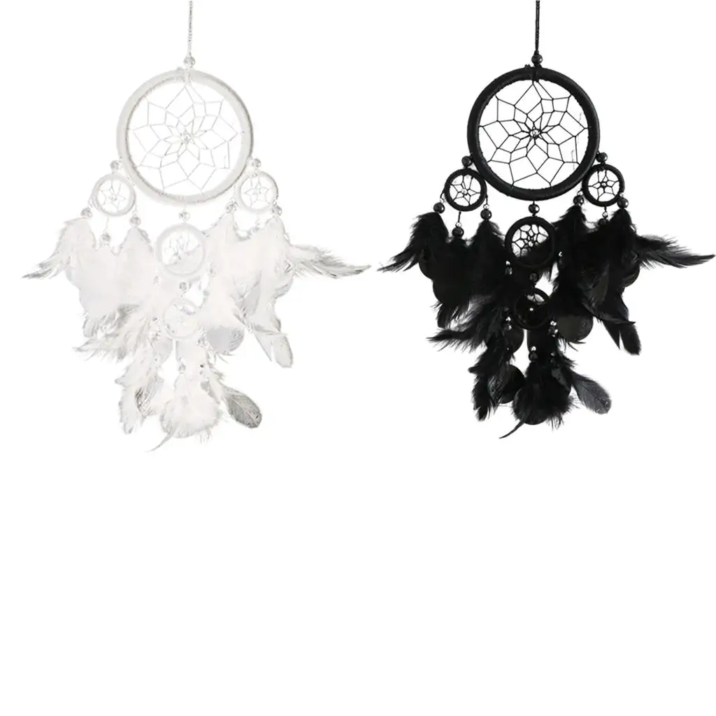 

Ловец снов, подвеска в индийском стиле с большими перьями, настенная подвеска ручной работы в стиле бохо, круглая хлопковая Подвеска для дом...