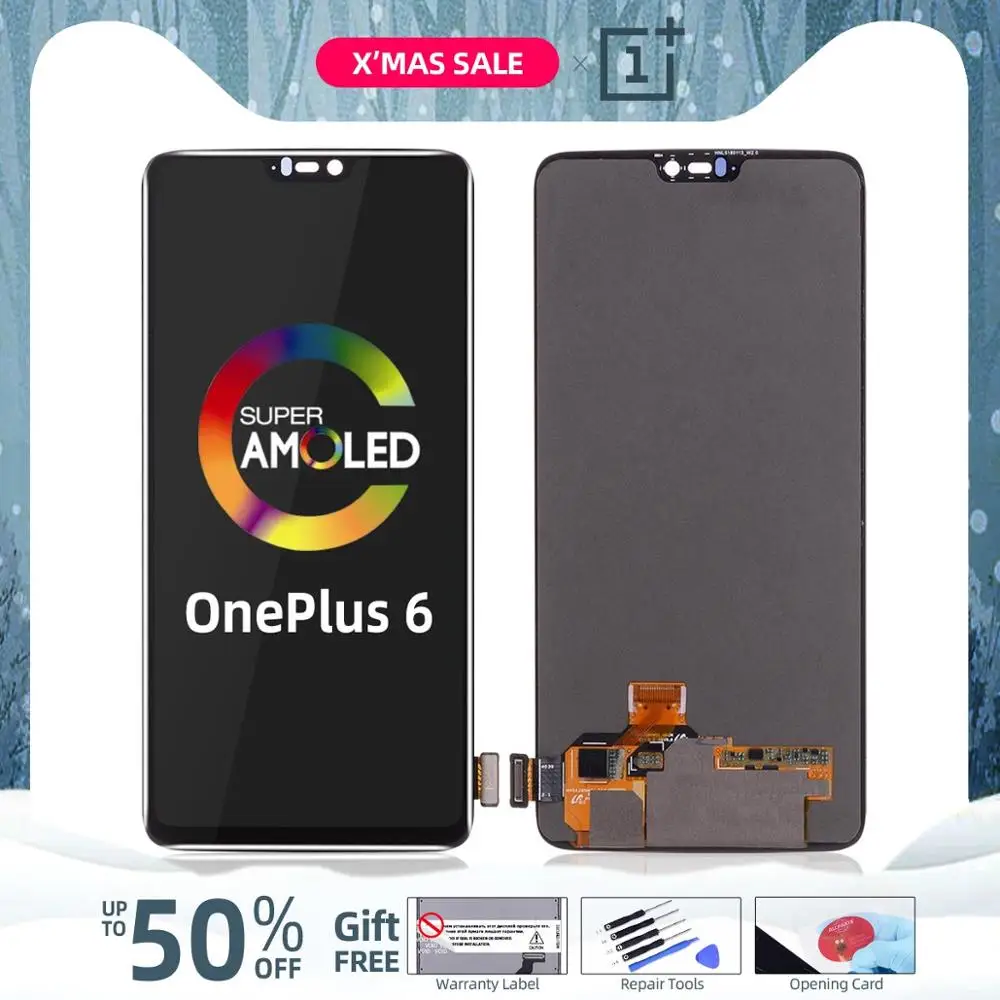 AMOLED Дисплей для Oneplus 6 LCD в сборе с тачскрином 6.28'' черный