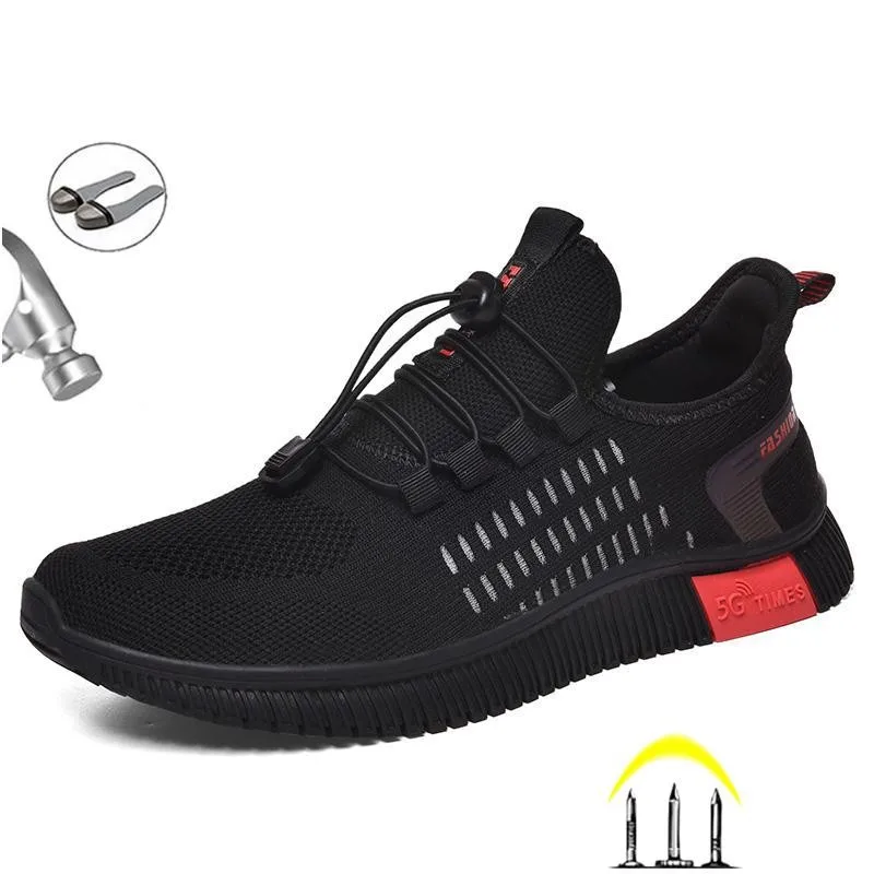 

Waterproof Men Boots Safety Shoes Security Steel Toe Cap Military Boots Working Steel Toe Anti-Smashing Men's Work Boots Size 44