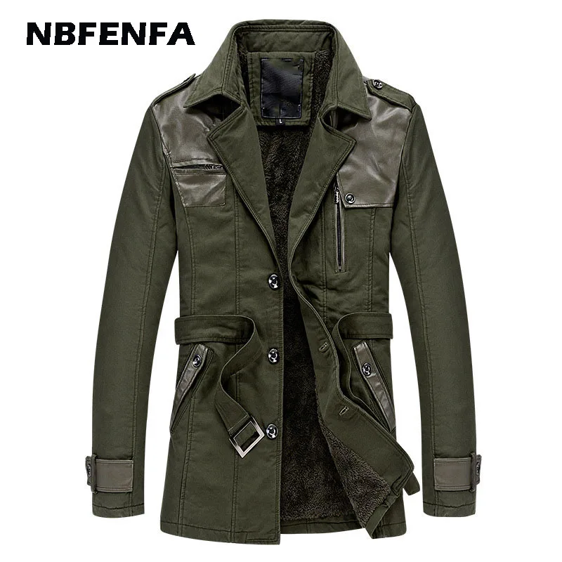 

Men Winter Jacket Fleece Coat Warm Overall Slim Fit Business Parkas Jacket Cotton Windbreaker Outwear Thick Men's Clothing LA105