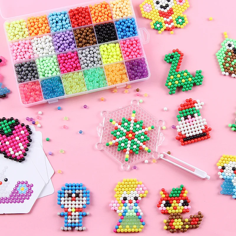 

NEW 24 Colors Refill Beads Puzzle Crystal DIY Water Spray Beads Set Ball Games 3D Handmade Magic Toys for Children