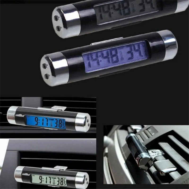 Портативные автомобильные цифровые часы дисплей температуры электронные