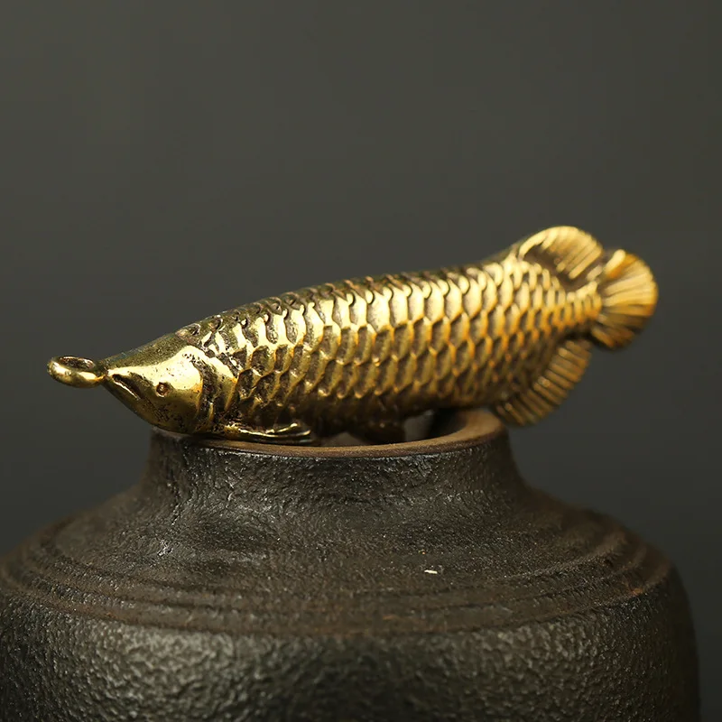 Подвеска в виде рыбы на удачу из чистой меди стиле ретро подвесная бижутерия