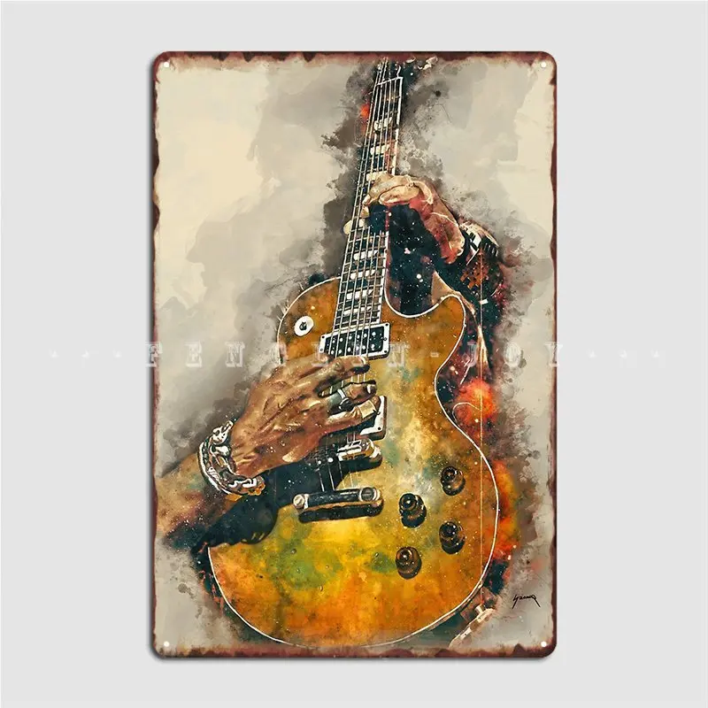 Slash&amp#39s Electric Guitar Metal Sign Wall Cave Garage Club Create Mural Painting Tin Poster | Plaques &amp Signs