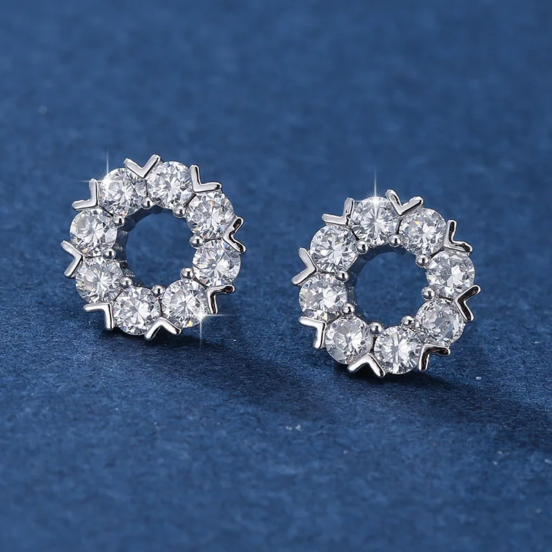 

Позолоченные глянцевые дизайнерские круглые серьги-гвоздики, простые и универсальные геометрические серьги-гвоздики с инкрустацией цирко...