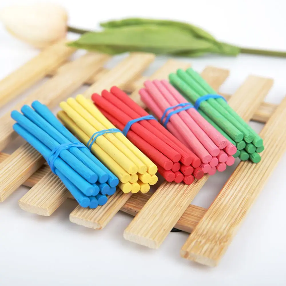 50/100 шт Деревянный развивающий стержень бамбук Красочные Детские обучающие