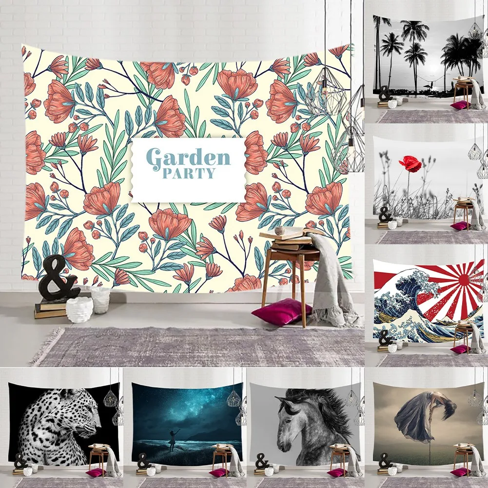 

Living Room Bedroom Tapestry Peach Skin Tapestry Sunset Mountain Series Dormitory Decoration Background Wall Tapestry Christmas