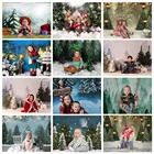 Фотофон зима Рождество для фотосъемки Лес Снег сосновые деревья блестящие огни Счастливого Рождества Новый год 2021 фон